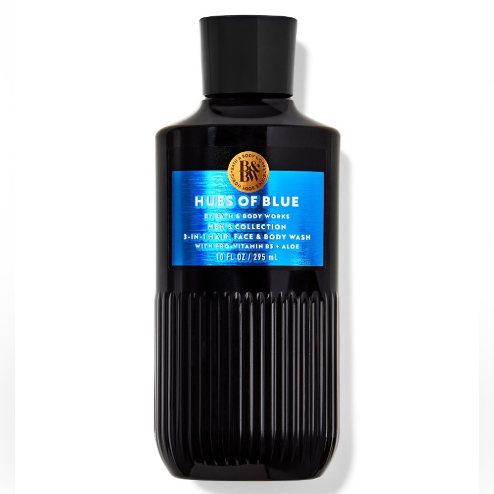“HUES OF BLUE” Men’s Collection by B&BW, 3-in-1 Hair, Face & Body Wash, NWTag